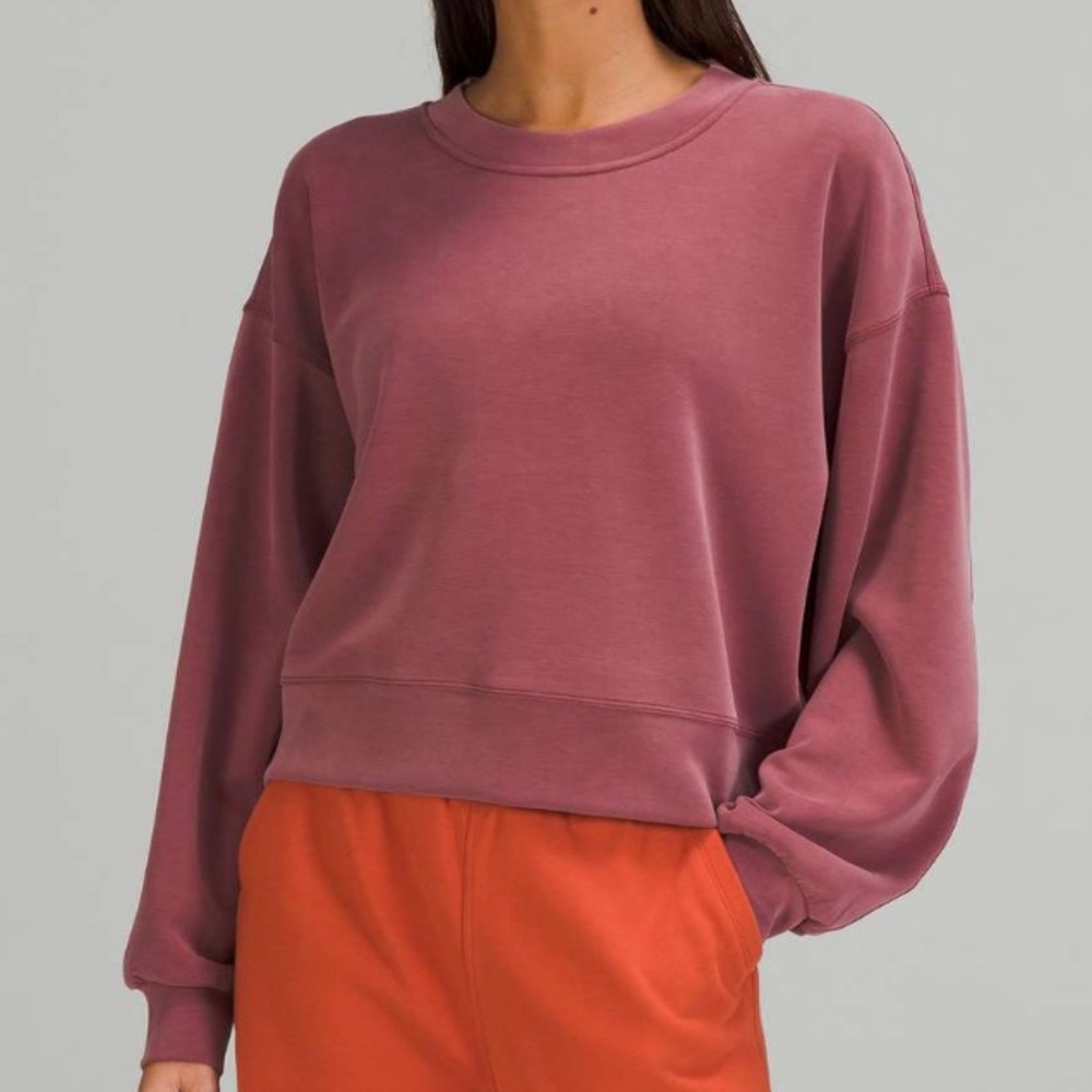 Mulled Wine Perfectly Oversized Cropped Crew Softsfreme Lululemon Size 2